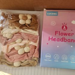 New LUDNC Flower Baby Headbands - 6 pcs
