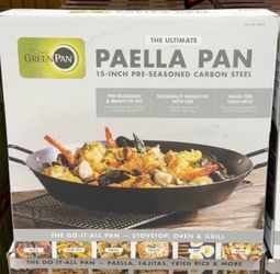 GreenPan 15” Pre-seasoned Carbon Steel Paella Pan