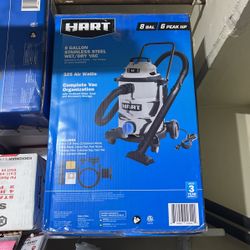 HART Shop Vac 8 Gallon Stainless Steel Wet Dry Vacuum Auto Car Garage Home NEW