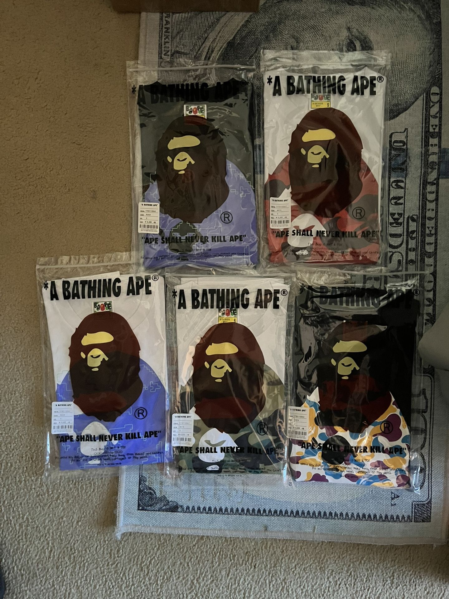 A Bathing Ape Bape Tshirts Size Small