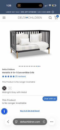 USED Delta Hemdrix convertible crib/small bed