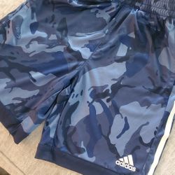 Boys Adidas Blue Signature Shorts.  Size 10/12.