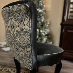 Antique Vintage Velvet Suede Blue Chair - GOOD CONDITION