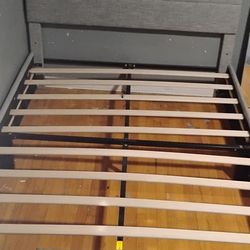 Full Size Lift Up Storage Bed, Modern Wingback Headboard, , No Box Spring Needed