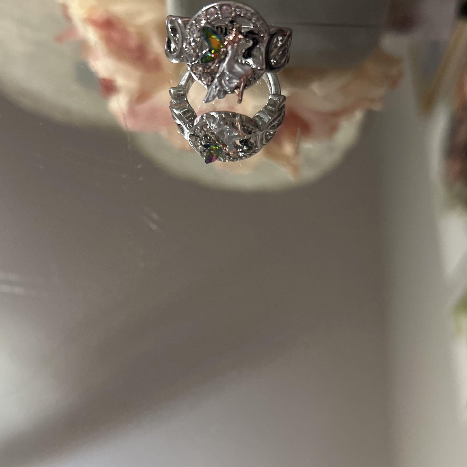Gorgeous!!! Sterling Silver Fairy/Angel Ring :Beautiful Girl Is Engraved Inside The Ring