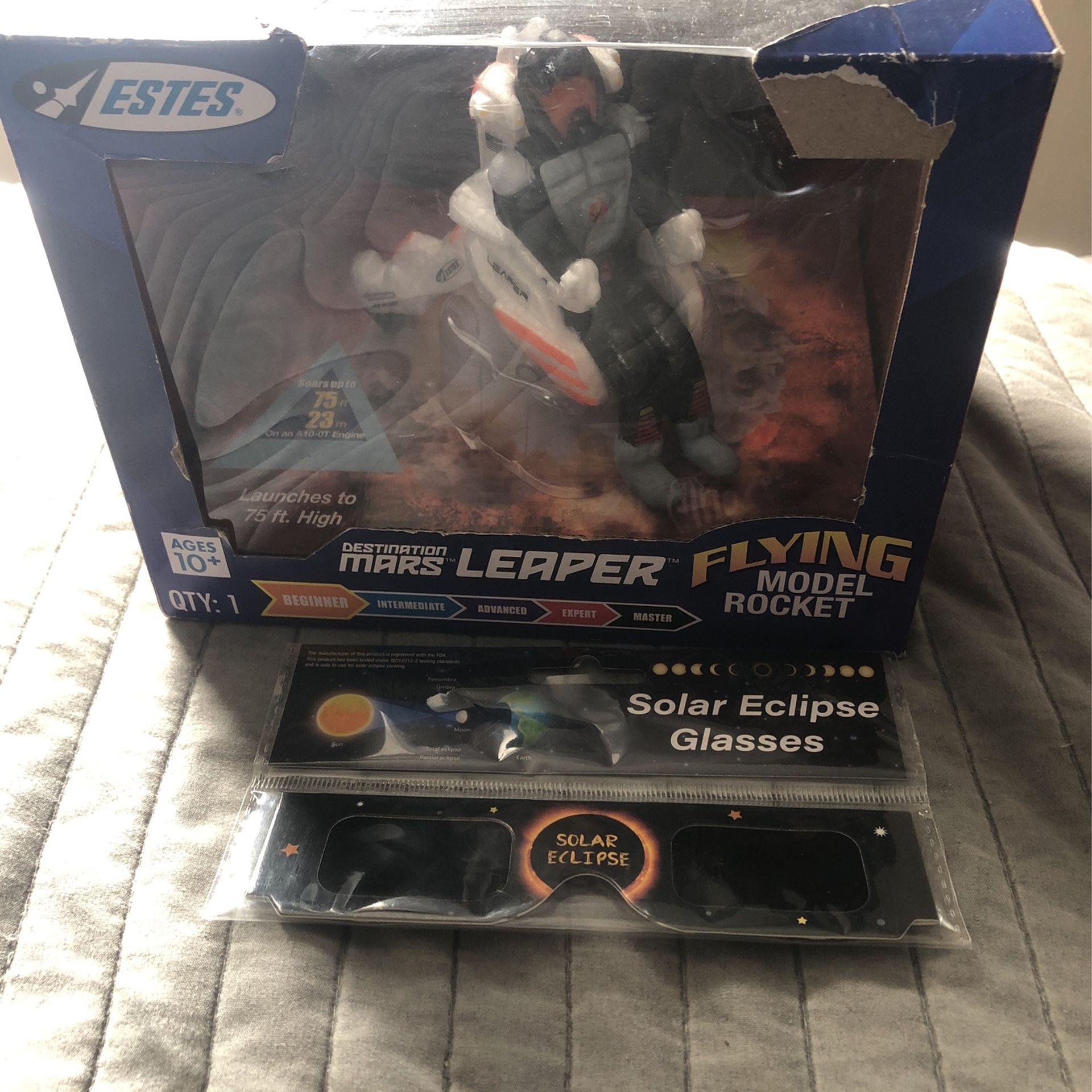 Beginners, Leiper, flying model rocket brand new with a pair of brand new solar glasses