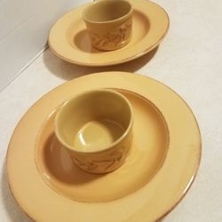 Toscana Gold Pier One Stoneware Dishes 