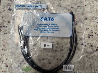 Cat6 Ethernet Patch Cable 5ft Black