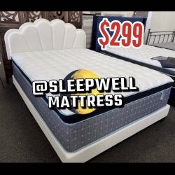 Queen Size Bed Frame With Pillow Top Mattress Included 