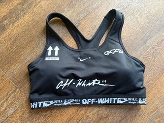 Black Nike Off-White virgil logo sports bra