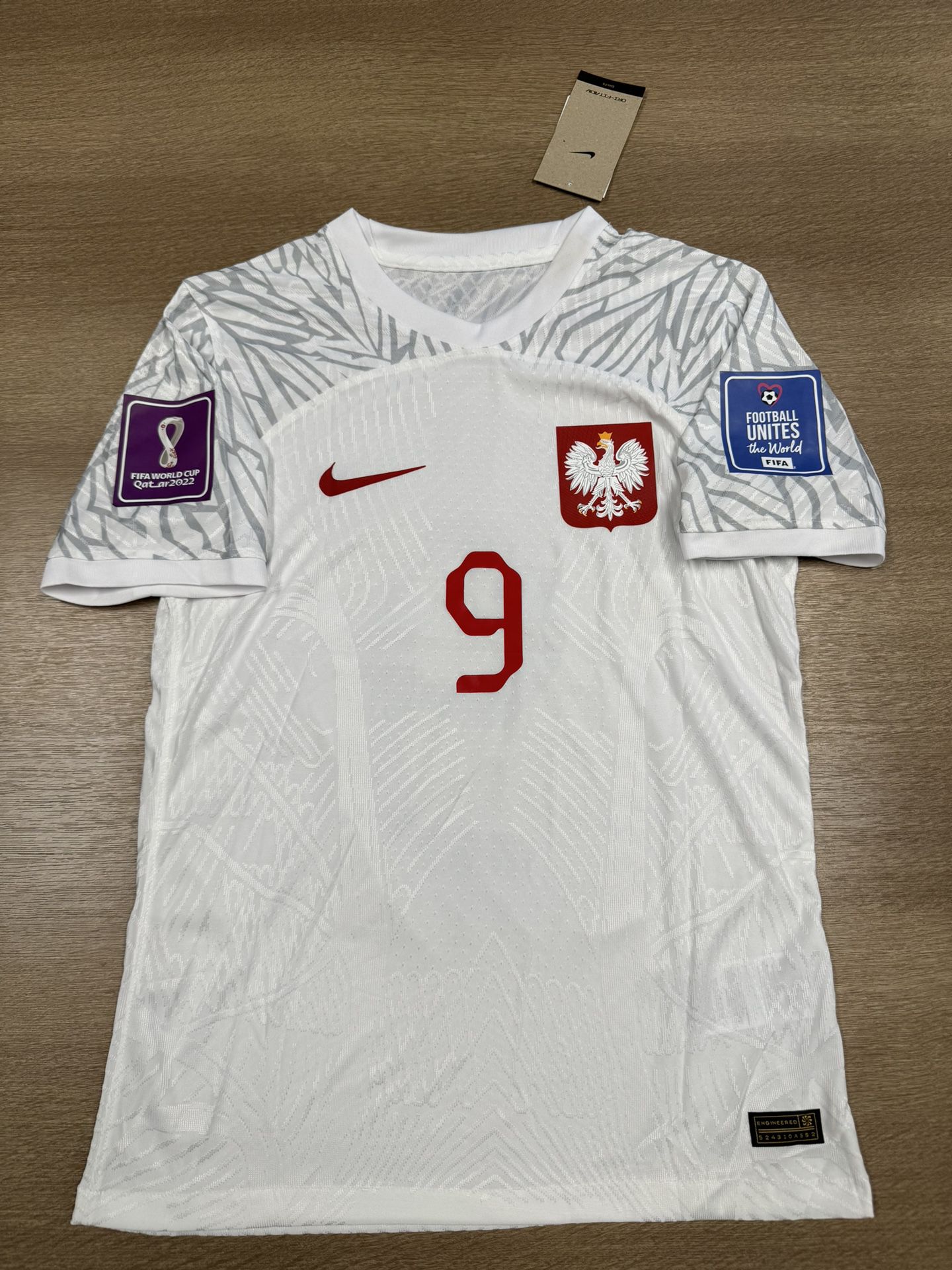Poland Home Soccer Jersey Player Version Lewandowski #9 World Cup