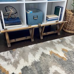 Set Of Wood Shelves w/Hooks