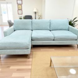 Jonathan Louis Kelvin Light Blue 2-Piece Chaise Lounge Sectional