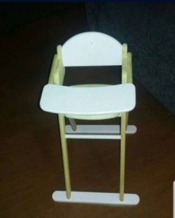 Kids Vintage Doll Wood High Chair 