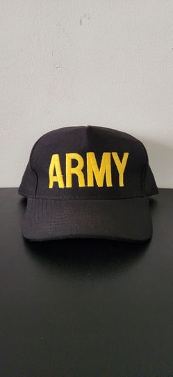 Vintage US ARMY Eagle Crest Snapback Hat (Gold Embroidered) [Made in USA]