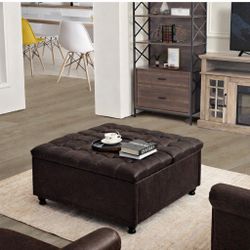 Brand New Square Ottoman Coffee Table With Storage