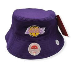 Los Angeles Lakers Mitchell & Ness Lifestyle Reversible HWC Purple BucketHat
