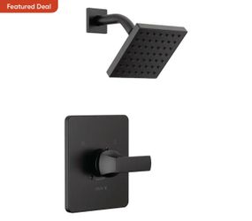 Delta Velum matte black 1 handle single function shower valve not included