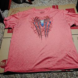 THE AMAZING SPIDER-MAN 2 2014 Heather Red/Blue Spider Graphic T-Shirt XL