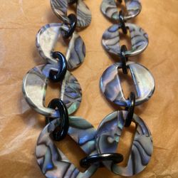 Vintage Lucite Choker Looks Like Abalone