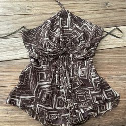 BCBG Maxazria Designer Silk Halter Top XS