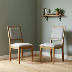 Homy Casa Siget 2PC Upholstered Dining Chairs, Charcoal with Haze Legs