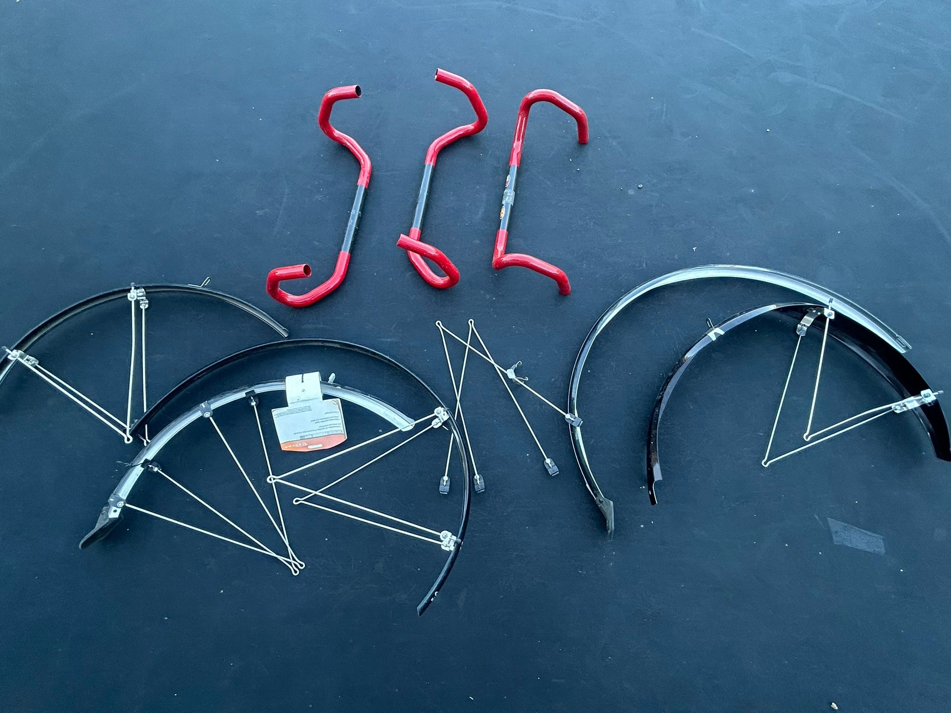 Vintage Easton EC90 Carbon Drop Handlebars and Bike Fenders