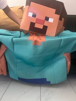Minecraft Steve Halloween Costume with Mask