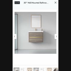 30" Wall-Mounted Bathroom Vanity
