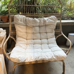 Wicker and Metal Egg Chair