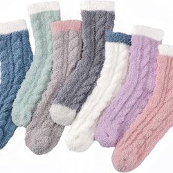 Clothirily Fuzzy Socks for Women, Fluffy Socks Womens, Soft Cozy Slipper Sock for Women, Womens Winter Warm Sleeping Sock 7 pairs  Brand new in sealed