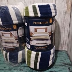 (×2!!) 2 Pendleton Super Soft Velvety Plush TWIN Blankets