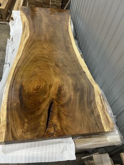9 ft Live Edge Saman Slab Table - No. 18