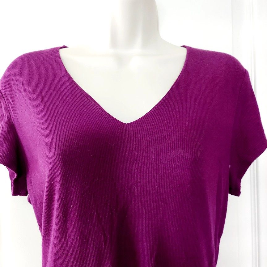 Purple basic tunic top INC used good condition size large