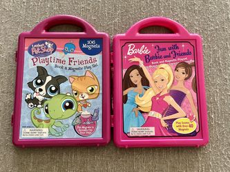 Barbie & Littlest Pet Shop - Book & Magnetic Playset