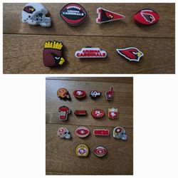 Lot Of 18 Cardinals And 49ers Shoe Charms 