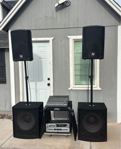 Complete PA System - Subs, Tops, Amps, Mixer, Cables - $2,000 / $2,300 w/ Road Cases
