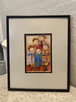 Framed Print "Les Trottinettes" by Bolivian artist Graciela Rodo Boulanger