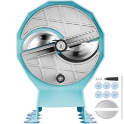 Manual Vegetable Fruit Slicer has adjustable 0-0.5 in. /0-12 mm thickness, Double feed ports, Stainless steel blade