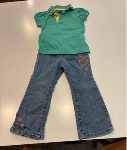 Girls 3T Circo Embroidered Jeans & American Living Polo Shirt Set