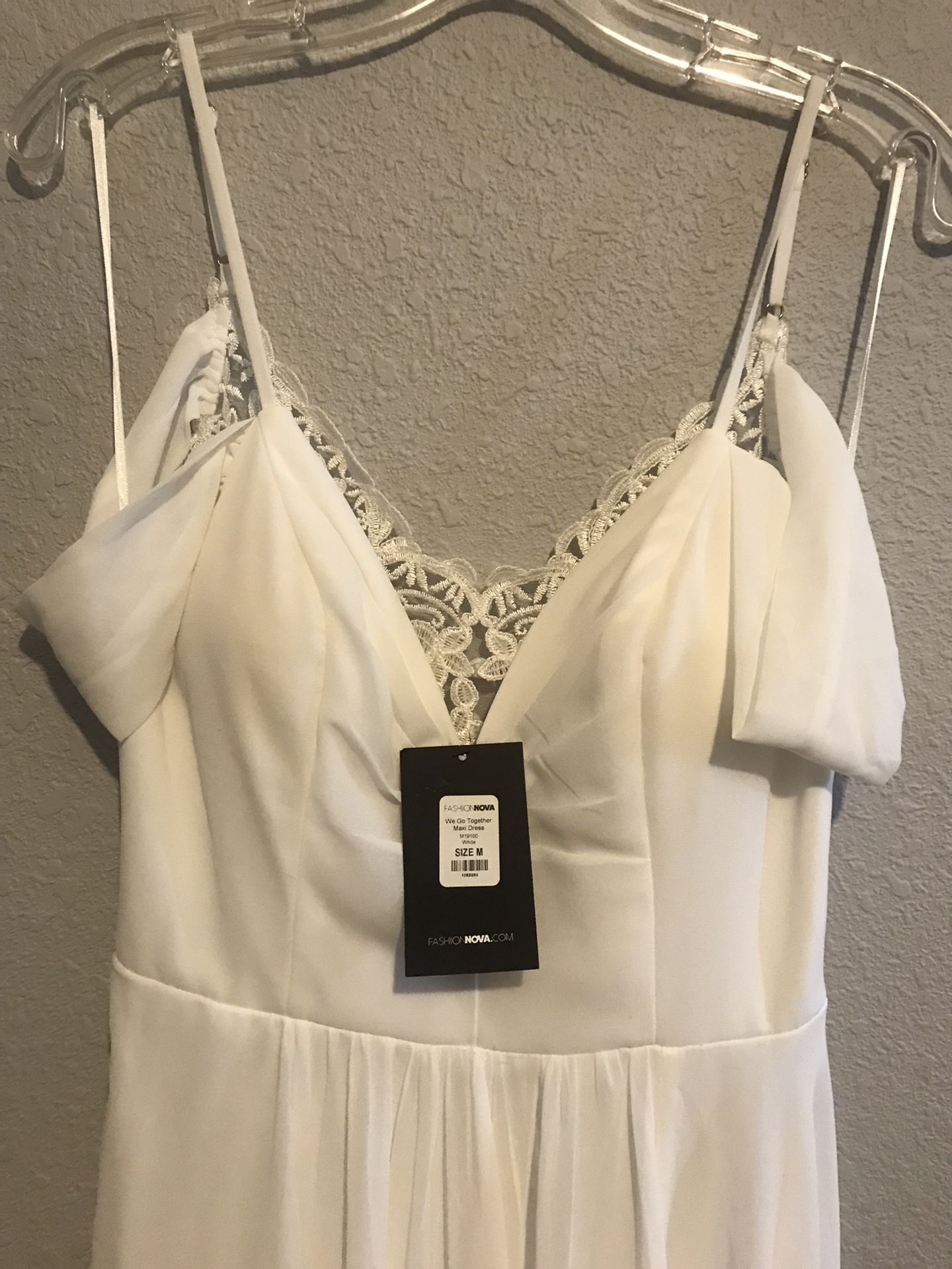 Fashion Nova White Maxi Dress Medium 