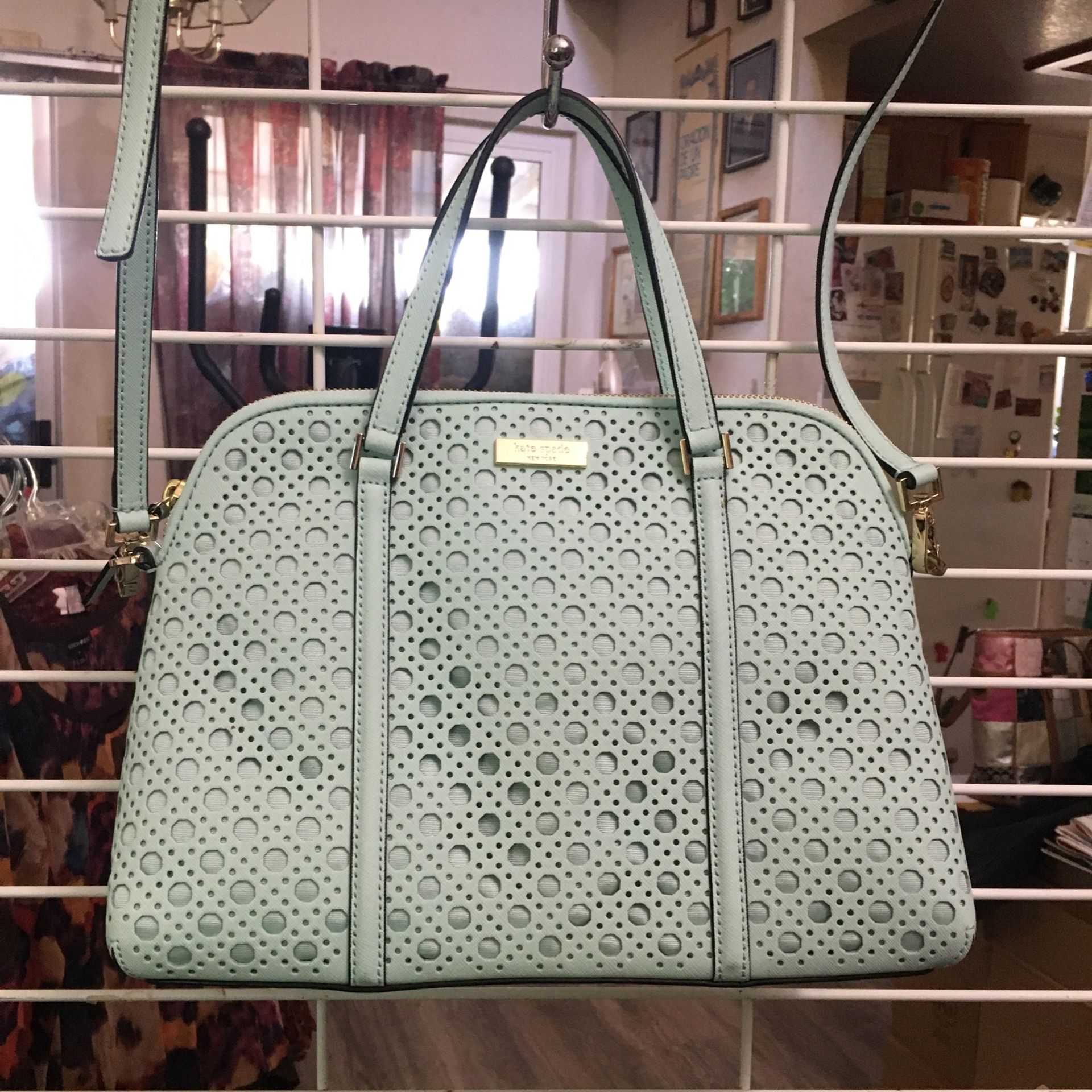 Kate Spade, Purse, Grace Blue Color, Two Way Use, Measurements, 5”x12x10”