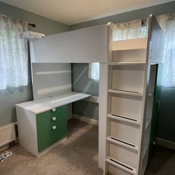 Twin IKEA Loft Bed With Desk And Storage