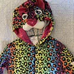 Rainbow Leopard Jumpsuit With Hood Halloween Costume