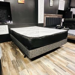 Queen Mattress • Box Spring • Bed Frame (Rails)  📦  🚚 Same Day Delivery