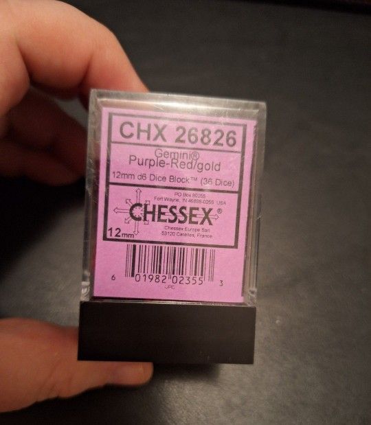 Chessex 12mm Dice - 36 Count - Red-Purple/Gold