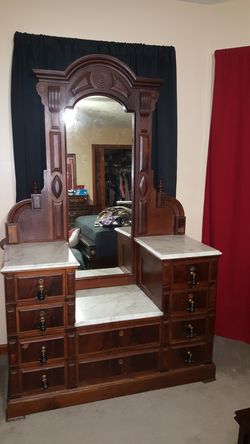 1800's circa 3 step marble vanity all original