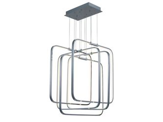 Contemporary Chrome Square Stacked 5-Light LED Pendant Light