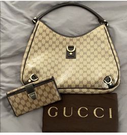 Gucci Abbey D ring hobo handbag and wallet