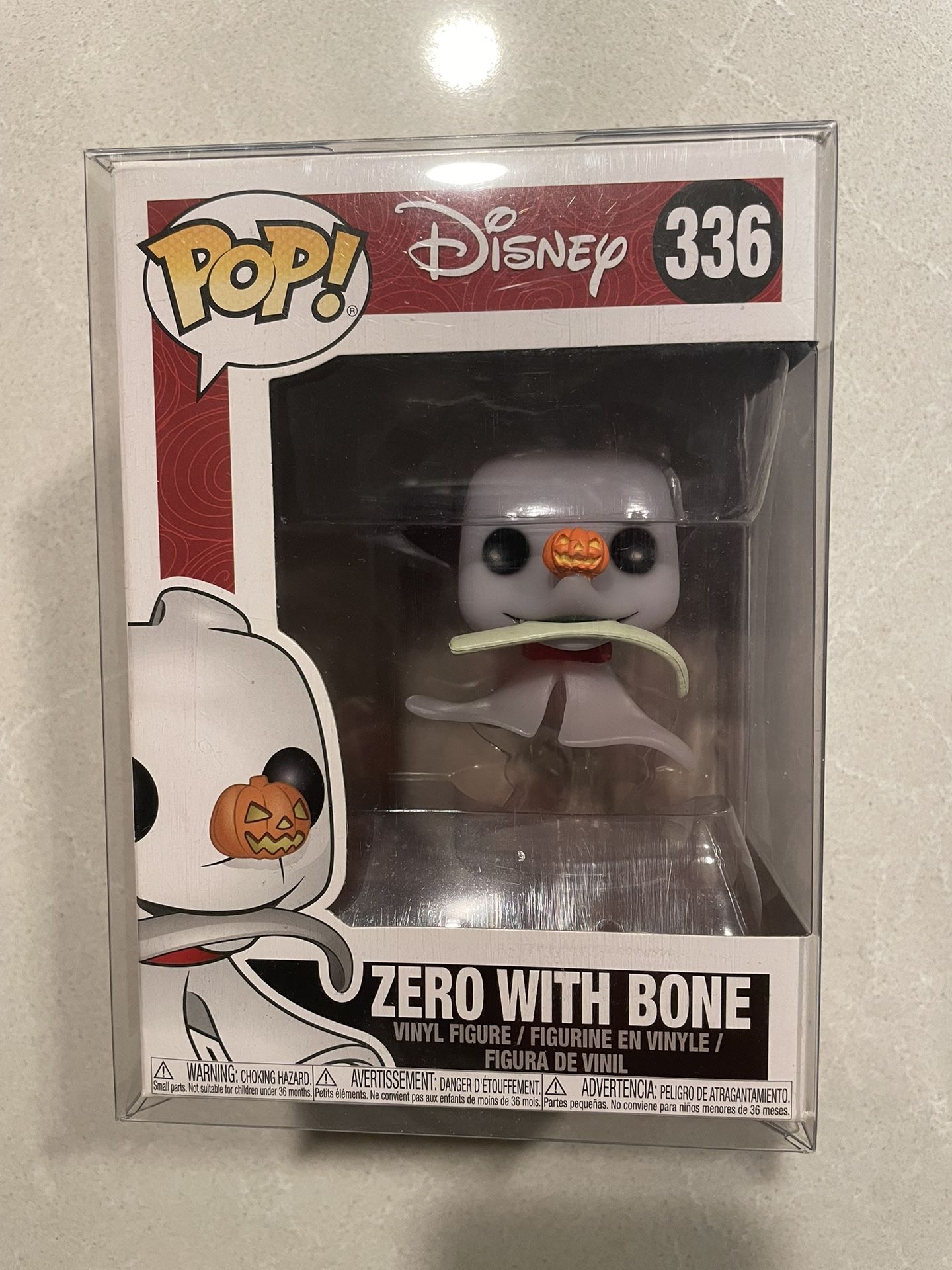 Zero with Bone Funko Pop *VAULTED* Box Lunch Exclusive Disney Nightmare Before Christmas 336 with protector NBC Jack Skellington